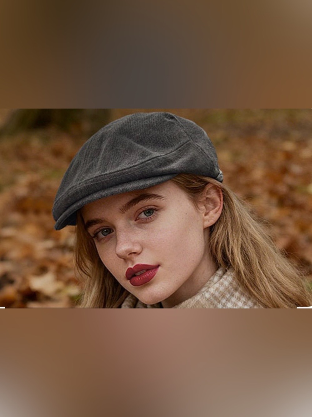 🌳 “Hanna Hats” ~ Brown Tweed Newsboy Cap - Picture 13 of 13